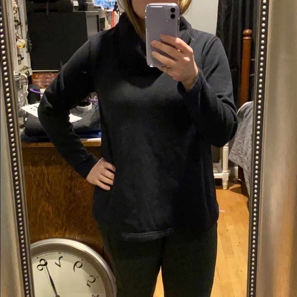 EUC Lands End Fuzzy Cowl Neck Fleece